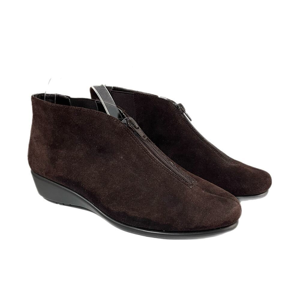 Aerosoles Women's Allowance Ankle Boot Size 7.5 Chocolate Brown Suede Leather